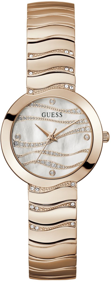 Guess Laguna Quartz Analoog Horloge Roségoudkleur Kast Gemaakt Van 100% Roestvrij Staal En Een Armband Van 100% Roestvrij Staal 30 GW0871L1, GW0871L2, GW0871L3