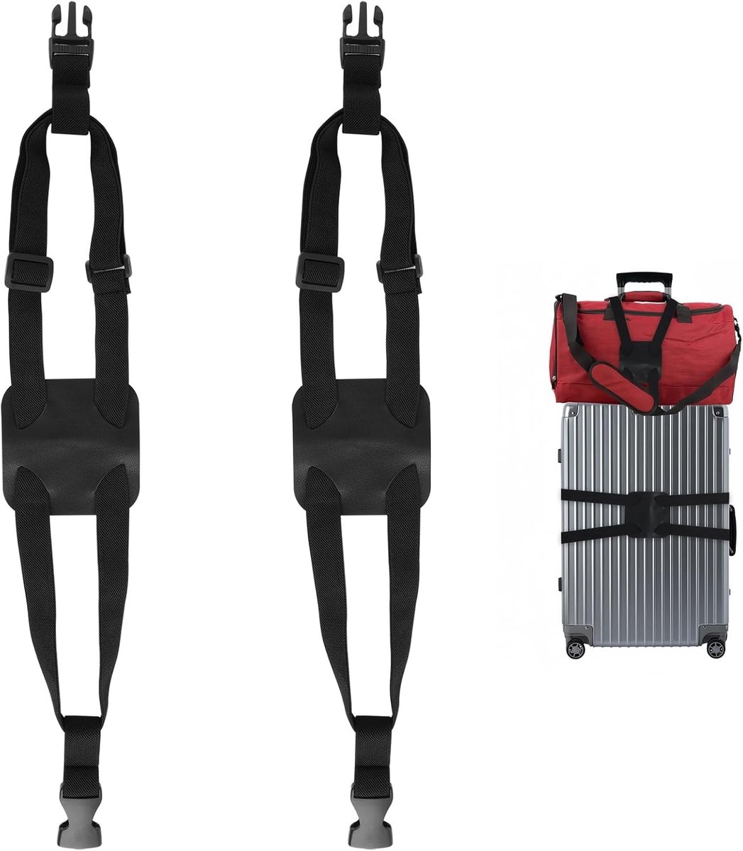 Verstelbare Luggage Strap voor Bagage, Elastische Band voor Koffers, Gemakkelijk te Dragen, Ideaal voor Reis, Bungee met Gespen en Hoog Elastisch Ontwerp