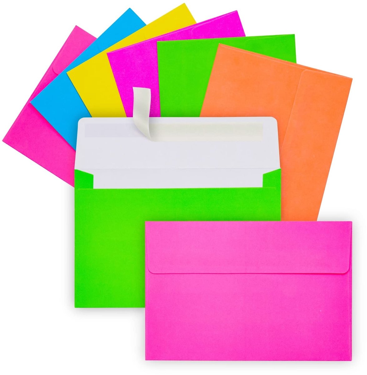 Elzusha - A4 Enveloppen - 112 Stuks Gummed Seal Vierkante Flap Uitnodigingsenveloppen