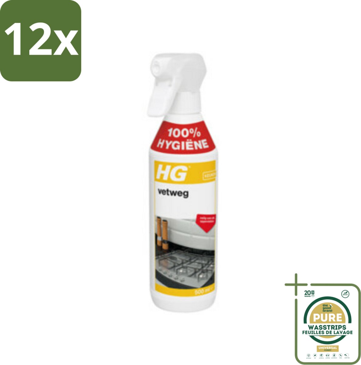 HG Vetweg 500 ml - Voordeelverpakking - 12 stuks - Vetvlekken - Roestvrijstaal reiniger