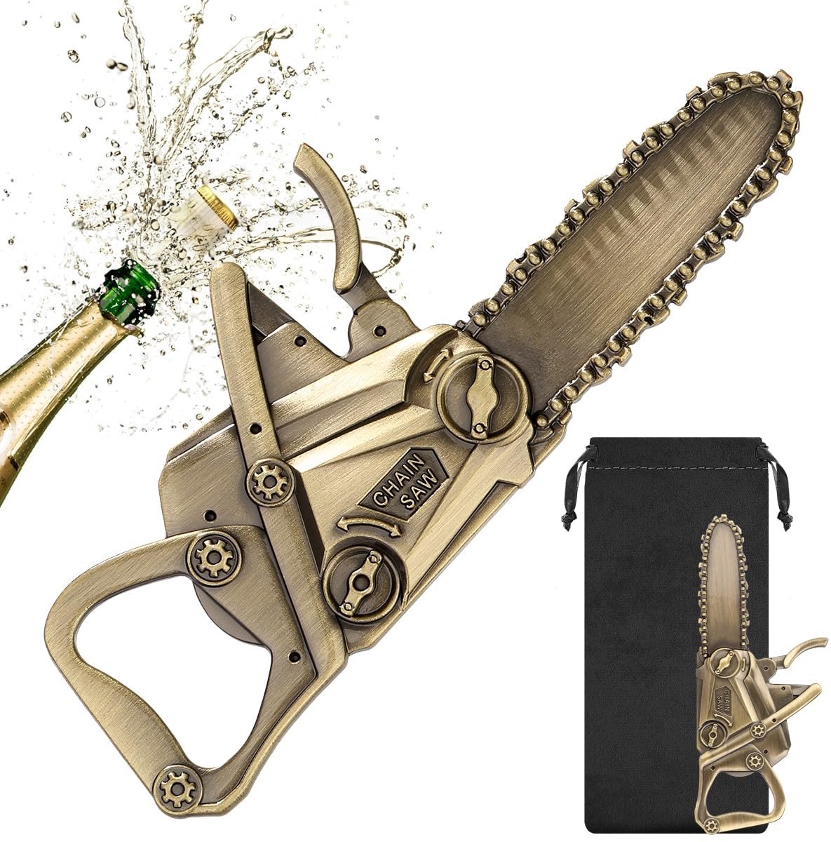 Elzusha - Kettingzaag Flesopener met Geschenkverpakking