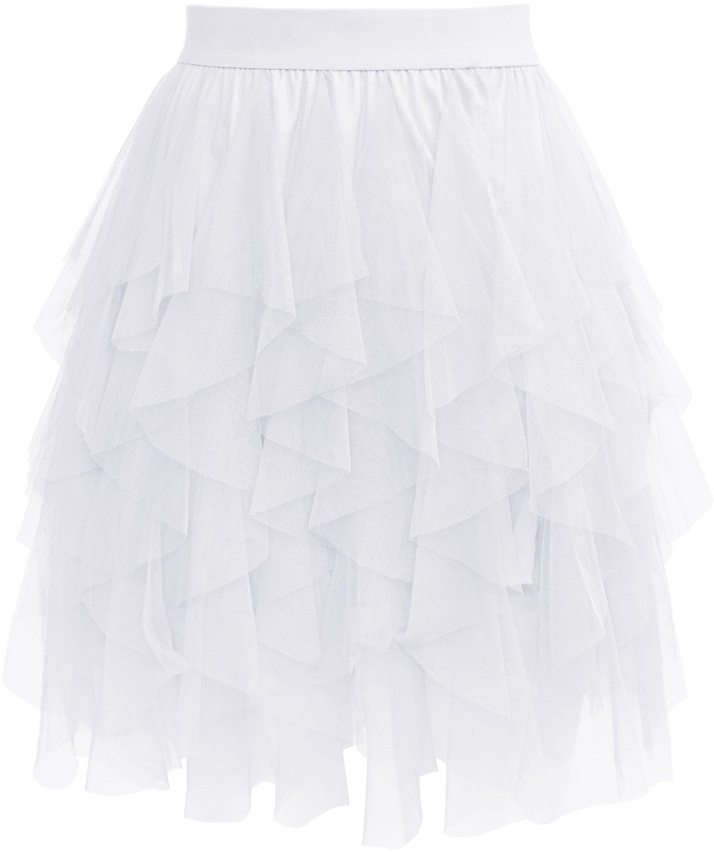 Elzusha - Korte Tulle Rok voor Dames met Asymmetrische Taille