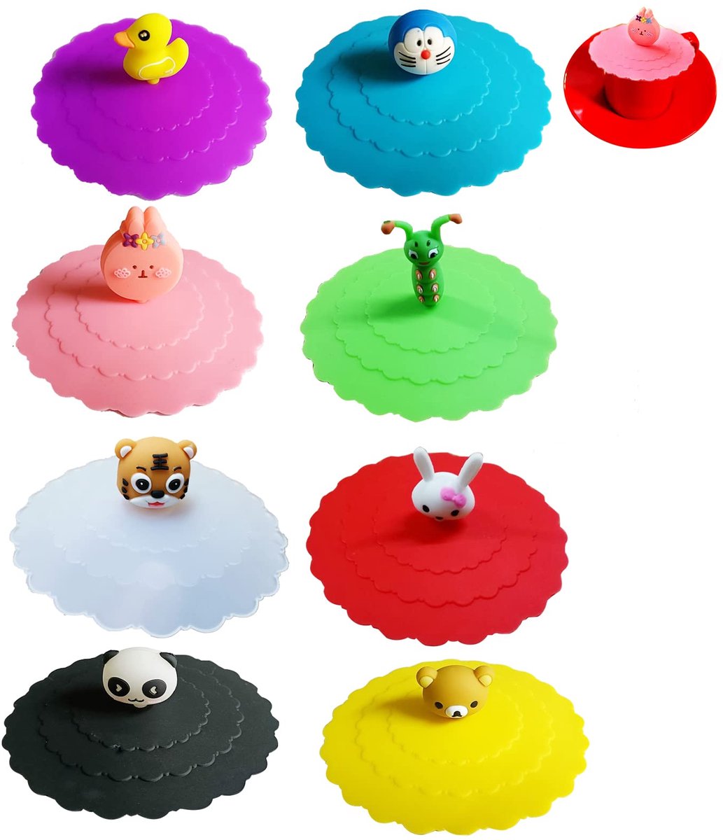 Elzusha - Silicone Glazen Deksel Set van 8 - Antidust Drinkware Covers