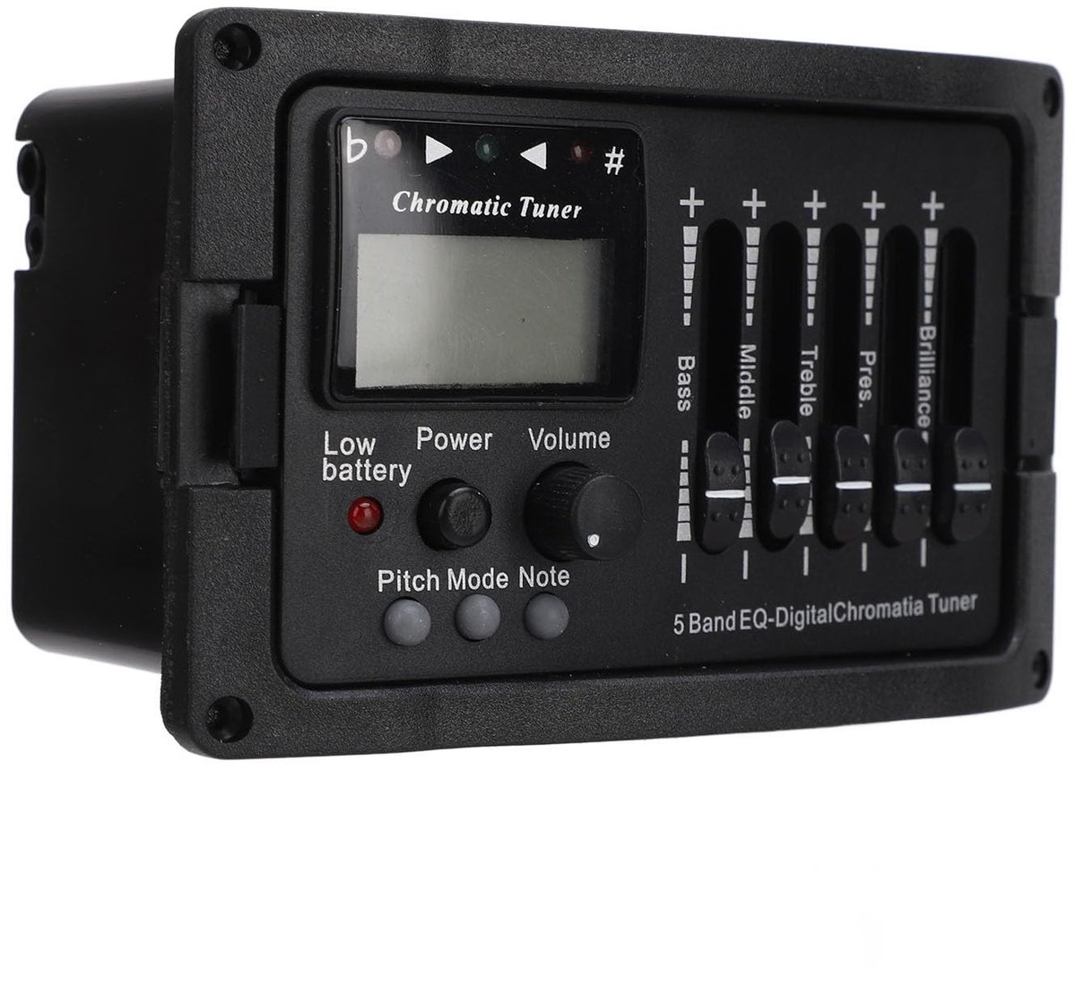 Elzusha - Voorversterker voor Akoestische Gitaar met 5-bands EQ en Digitale Tuner