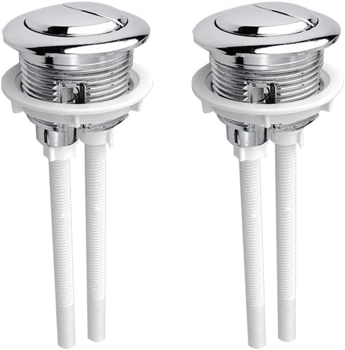 2 Stuks Dubbele Spoelknoppen voor Toiletvervanging, Universele 38mm Knoppen voor 37-44mm Spoelsystemen