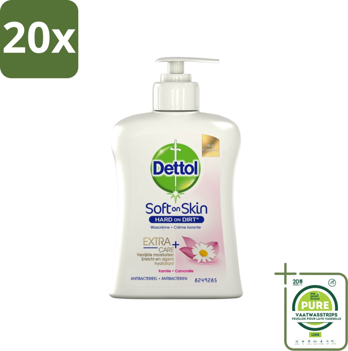 20 x Dettol - Handzeep - Antibacterieel - Hydraterend - Kamille - 250 ml - Grootverpakking - Handzeep - Antibacterieel - Hydraterend - Kamille - Handwas