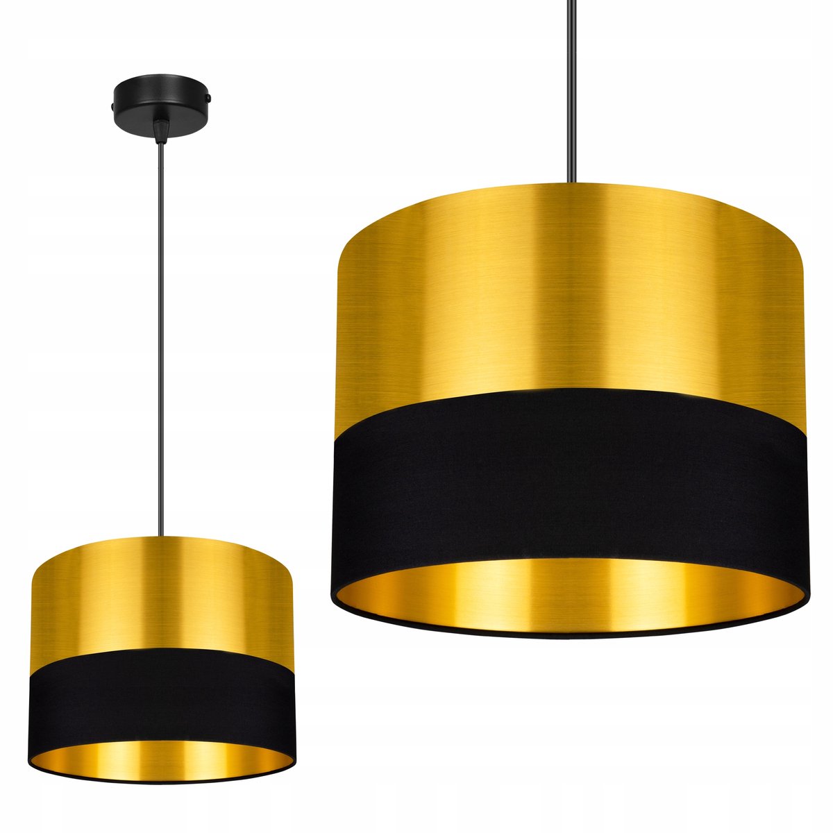 Gouden Hanglamp met Zwarte Constructie - Glamour Stijl