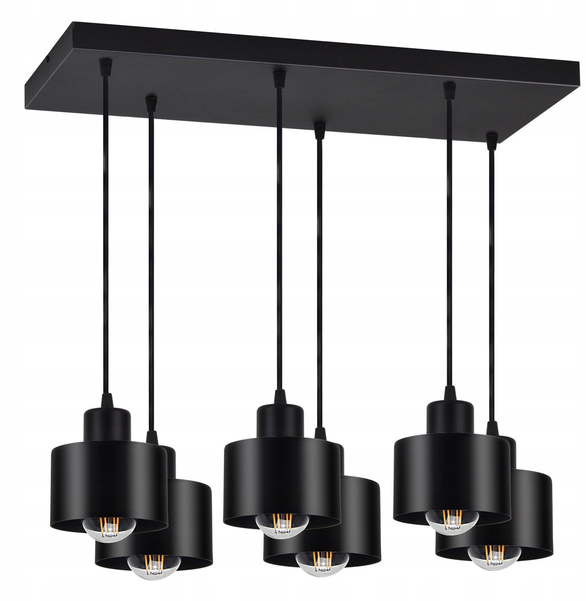 Moderne Zwarte Plafondlamp met 6xE27 Fitting - Verstelbaar
