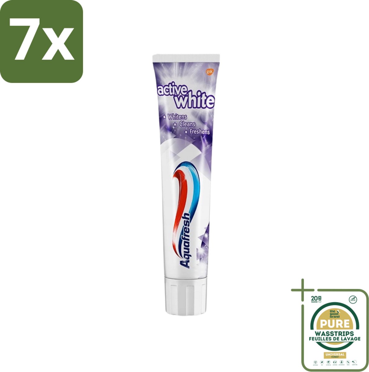 7 x Aquafresh - Tandpasta - Whitening - Stralend Witte Tanden - 100 ml - Grootverpakking - Tandpasta Whitening - Stralende Tanden - Witte Tanden - Frisse Adem - Tandplak Verwijderen