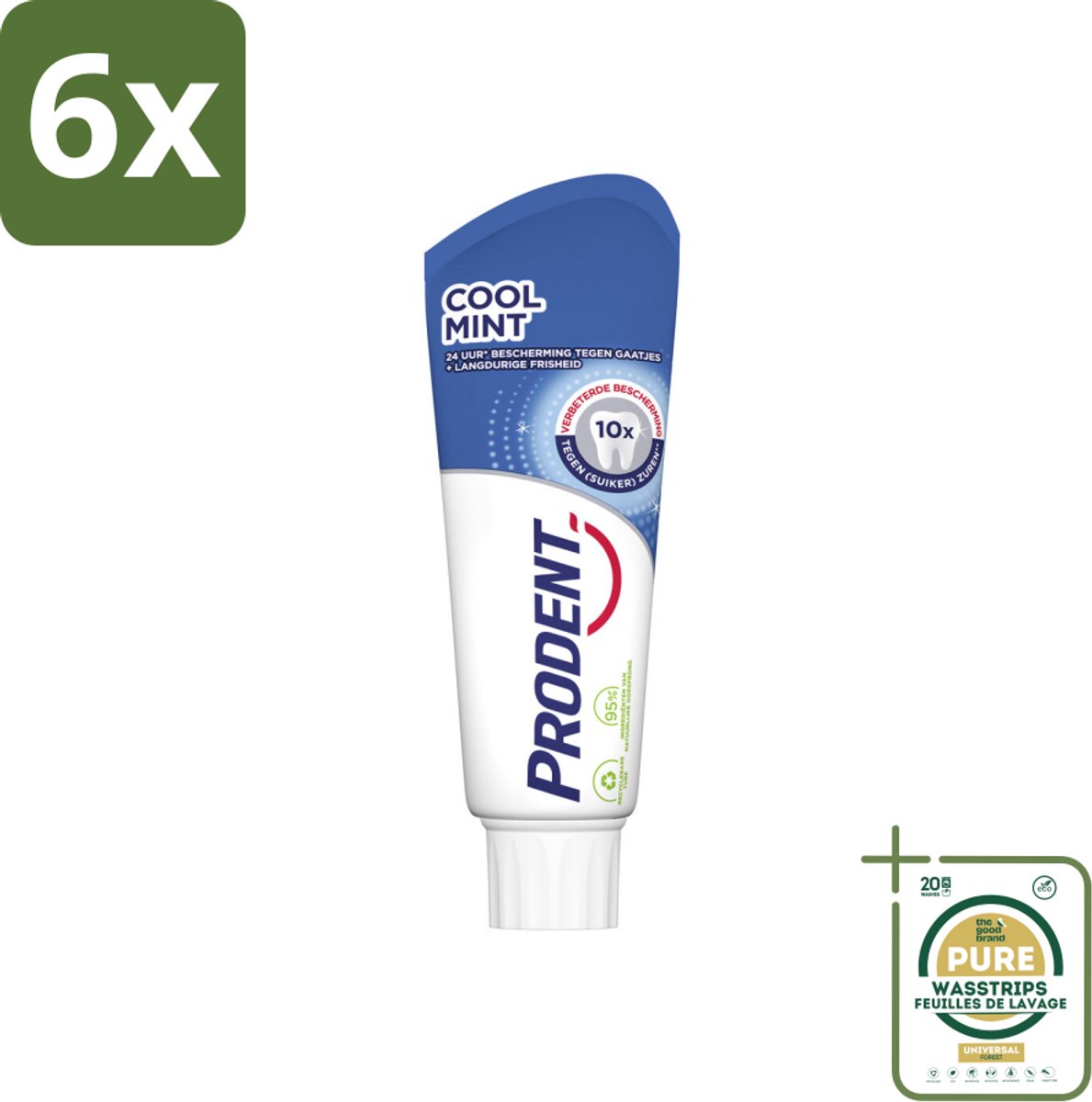 Prodent Tandpasta Cool Mint 75 ml - Voordeelverpakking - 6 stuks - Tanderosie - Tandglazuur