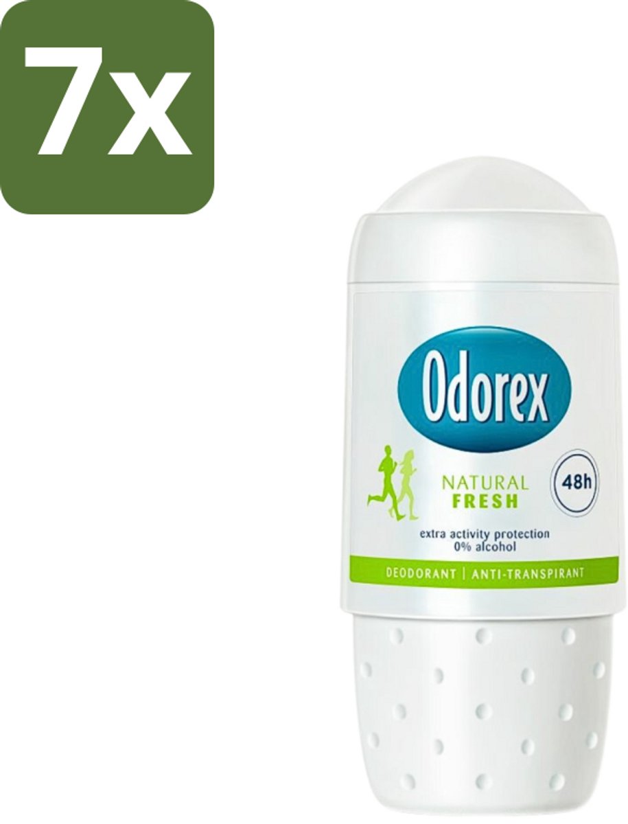 7 x Odorex - Deodorant Roller - Natuurlijk Fris - Fris & Natuurlijk - 50 ml - Natuurlijke Frisheid - Deodorant Roller - Fris En Natuurlijk - Transpiratie Bescherming - Huidvriendelijk