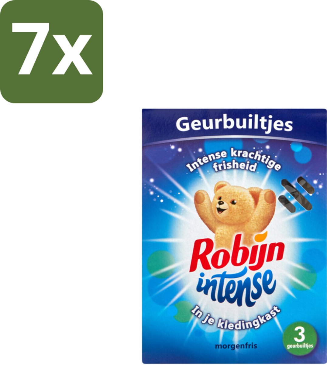 7 x Robijn Geurbuiltjes Intense 3 stuks per verpakking - Geur In Kleding - Langdurige Geur - Frisse Geur - Geurbuiltjes - Kledingkast Geur