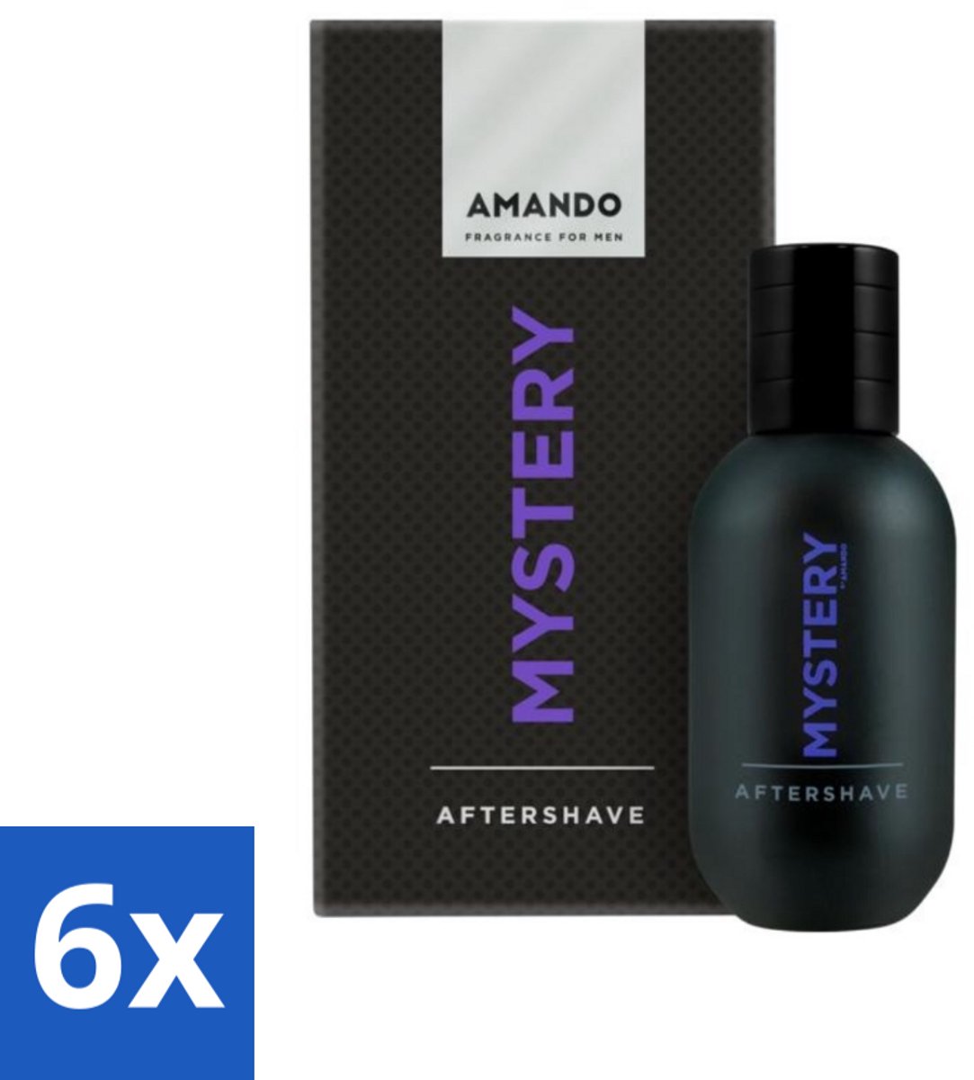 6 x Amando Mystery Aftershave 50 ml - Aftershave - Aftershave Voor Mannen - Scheren - Huid Verzorging - Geur