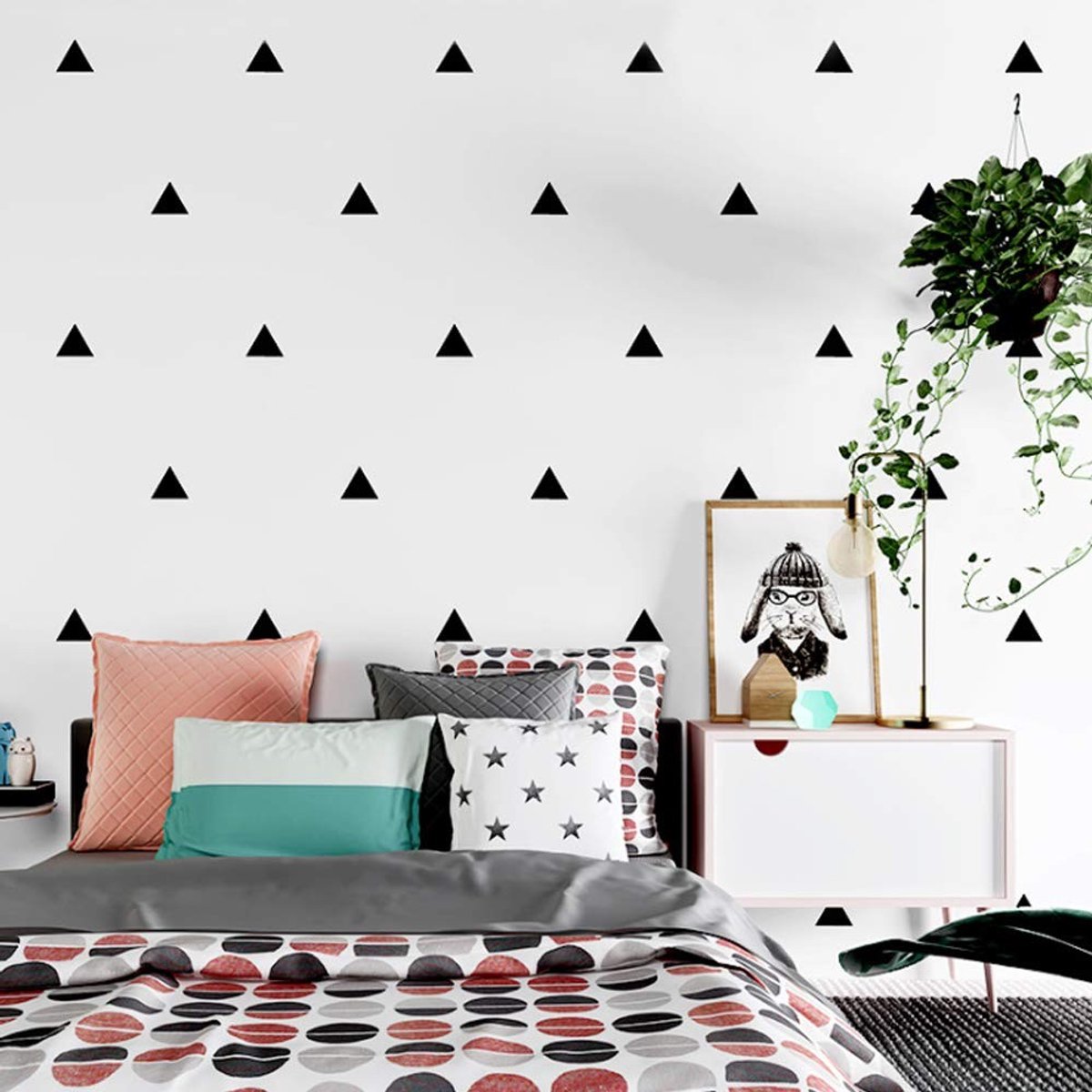 Solidchoice - Geometrisch Zwart-wit Behang in Scandinavische Stijl
