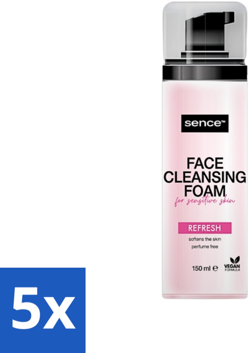 5 x Sence - Gevoelige Huid - Gezichtsreiniger - Foam - 150 ml - Gevoelige Huid Reinigen - Gezichtsreiniger - Schuimreiniger - Poriën Reinigen - Make-up Verwijderen