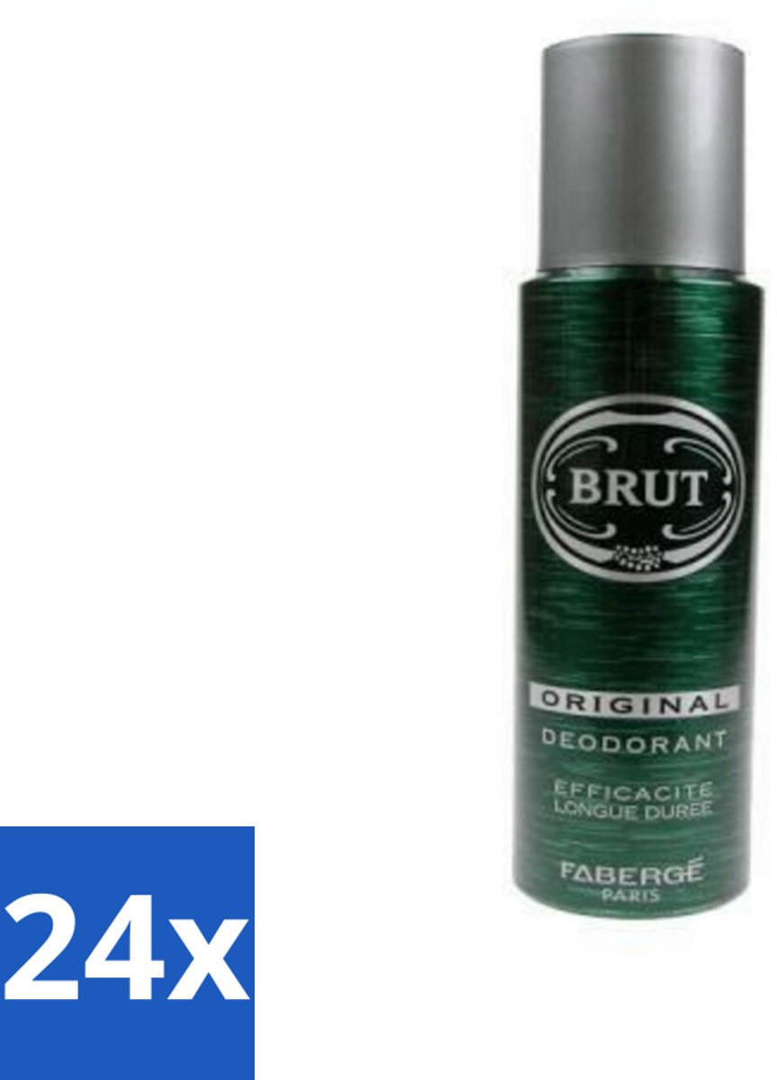 24 x Brut Deospray Original Brut 200 ml - Deodorant Spray - Brut Original - Langdurige Frisheid - Zweetbevochtiging - Geurdekkend