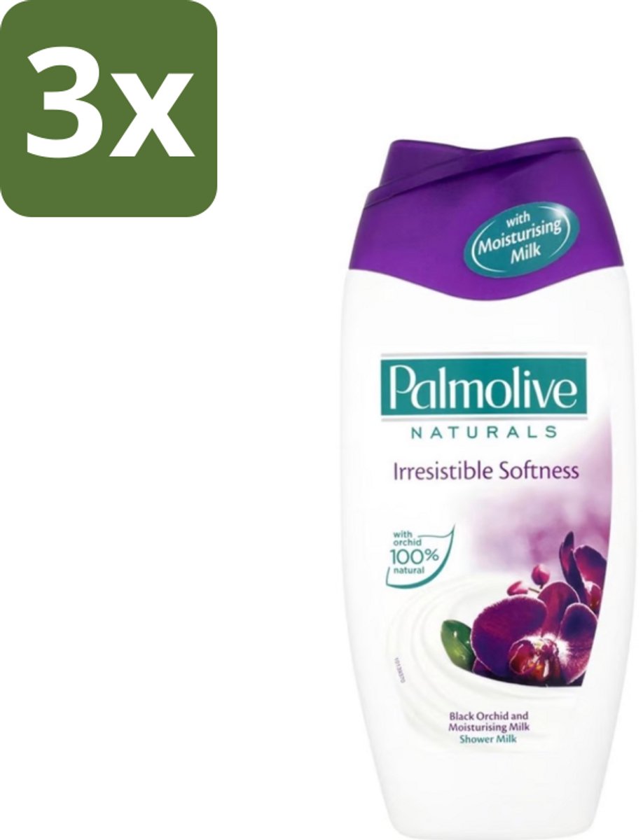 3 x Palmolive Naturals - Douchecrème - Onweerstaanbaar Zacht - 250 ml - Douchegel Orchidee Melk - Hydraterende Douchegel - Verzorgende Douchegel - Douchegel Voor Gevoelige Huid - Douchegel Voor Alle Huidtypes