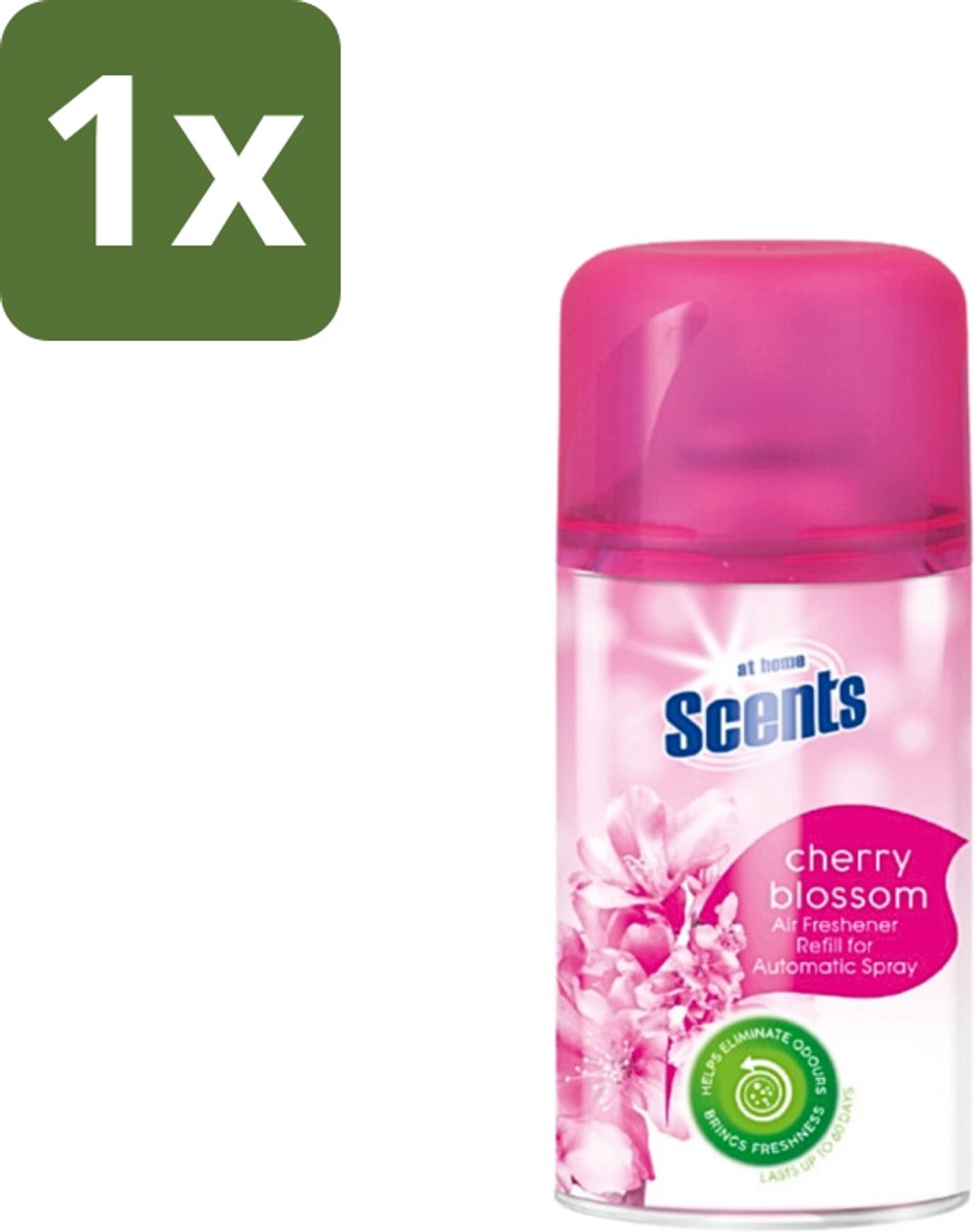 1 x At Home - Scents - Navulling - Cherry Blossom - Verfrissend - 250 ml - Kersenbloesem - Lentegeur - Frisse Geur - Luchtverfrissend - Geur Neutraliseren
