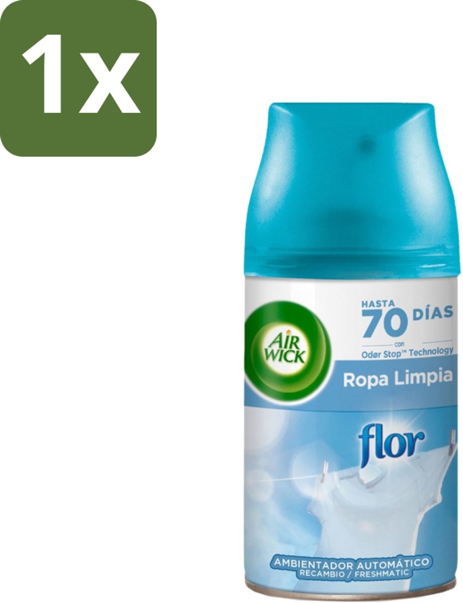 1 x Air Wick - Luchtverfrisser Navulling - Bloem & Fris - Automatische Spray - 250 ml - Luchtverfrisser - Bloemige Geur - Automatische Geurverspreiding - Geurneutralisatie - 24/7 Geurstop