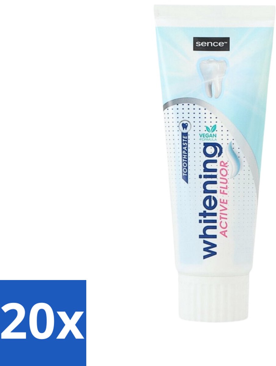 20 x Sence - Whitening - Tandpasta - Met Fluor - 75 ml - Tandpasta - Witte Tanden - Fluor - Tanden Reinigen - Tanden Verzorgen