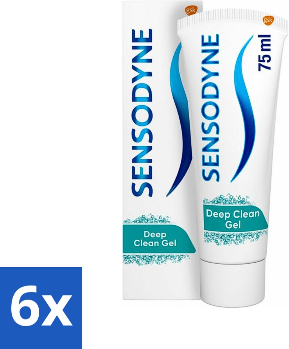 Sensodyne - Tandpasta - Deep Clean - Voor Frisse Adem - 75 ml - Voordeelverpakking - 6 stuks
