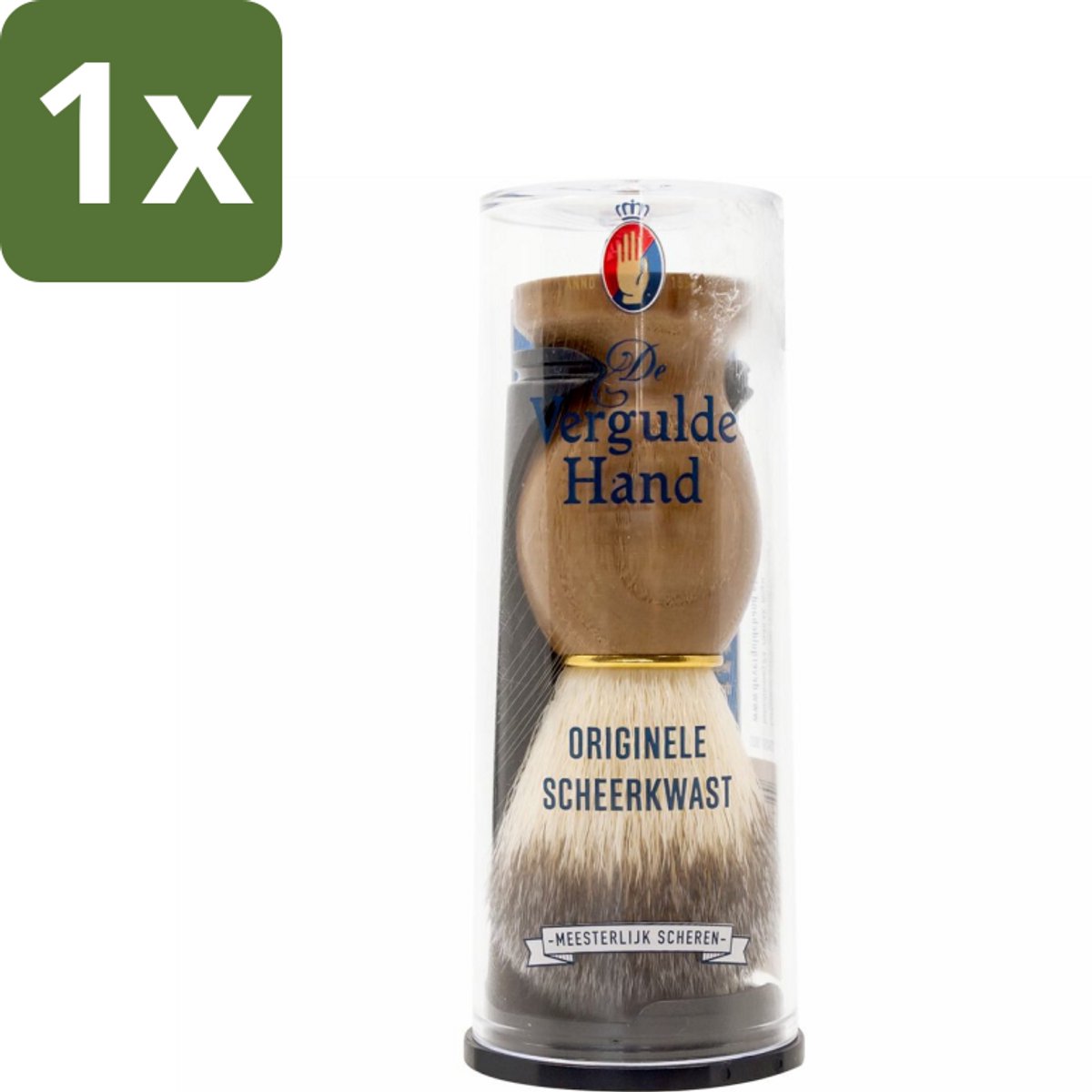 1 x Vergulde Hand Originele Scheerkwast - Scheerkwast - Scheerbeleving - Scheerzeep - Baardharen - Huid Doorbloeding