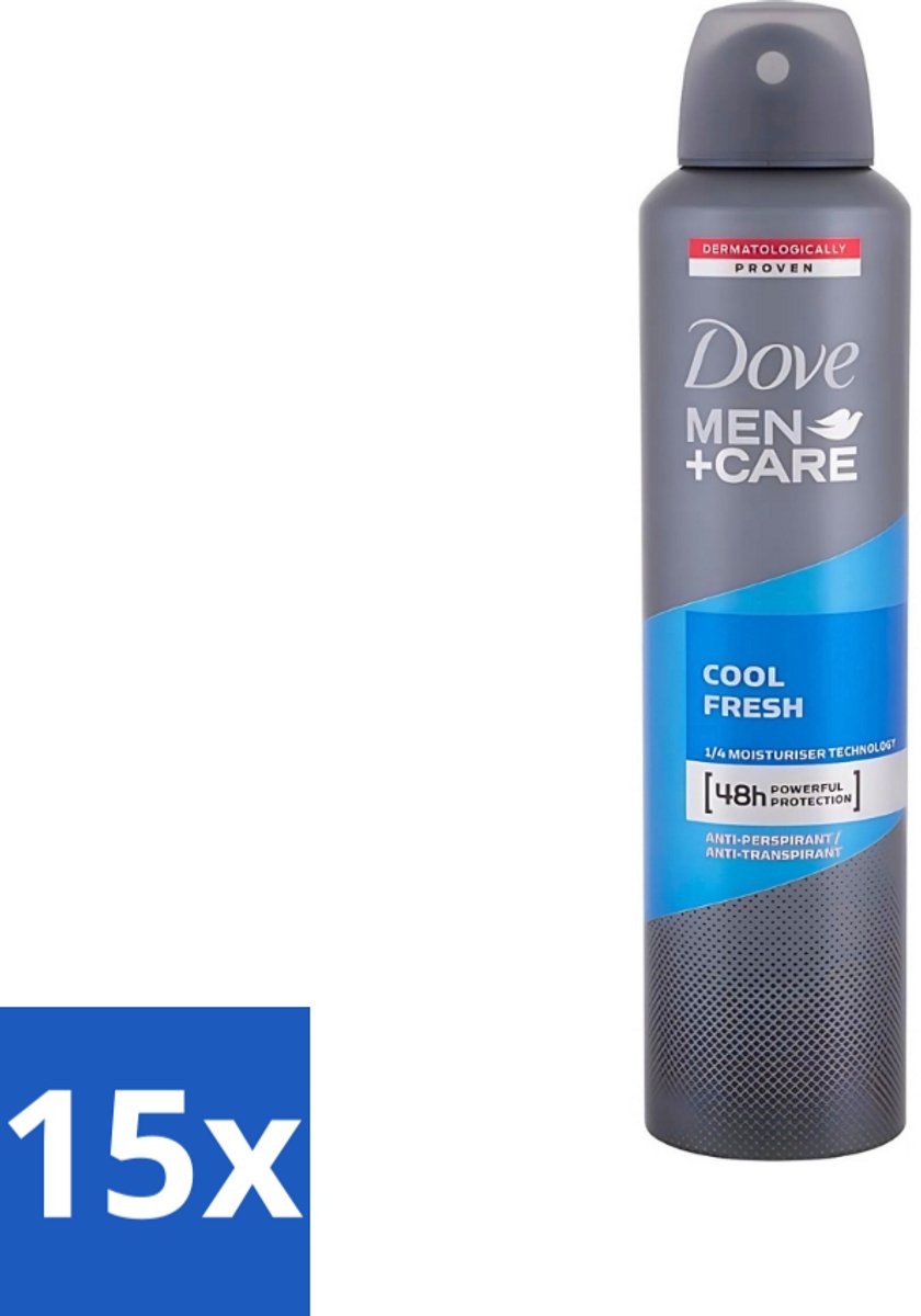 15 x Dove - Deodorant - Spray Men+Care Cool Fresh - Verfrissend en langdurige bescherming - 250 ml - Deodorant Spray - Zweetgeur - Langdurige Bescherming - Frisheid - Mannelijke Geur