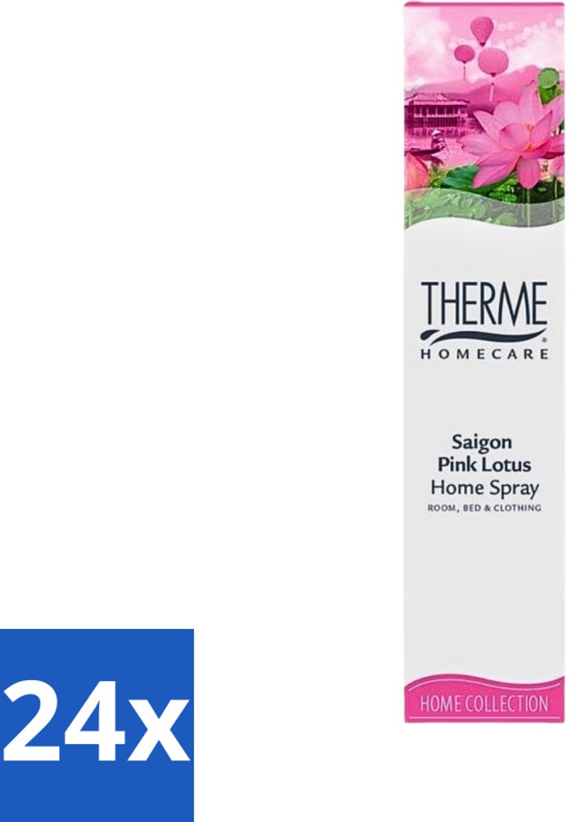24 x Therme - Interieurspray - Saigon Pink Lotus - Oosterse Romantiek in Huis - 60 ml - Interieurspray - Saigon Pink Lotus - Oosterse Geur - Geurige Spray - Wellness