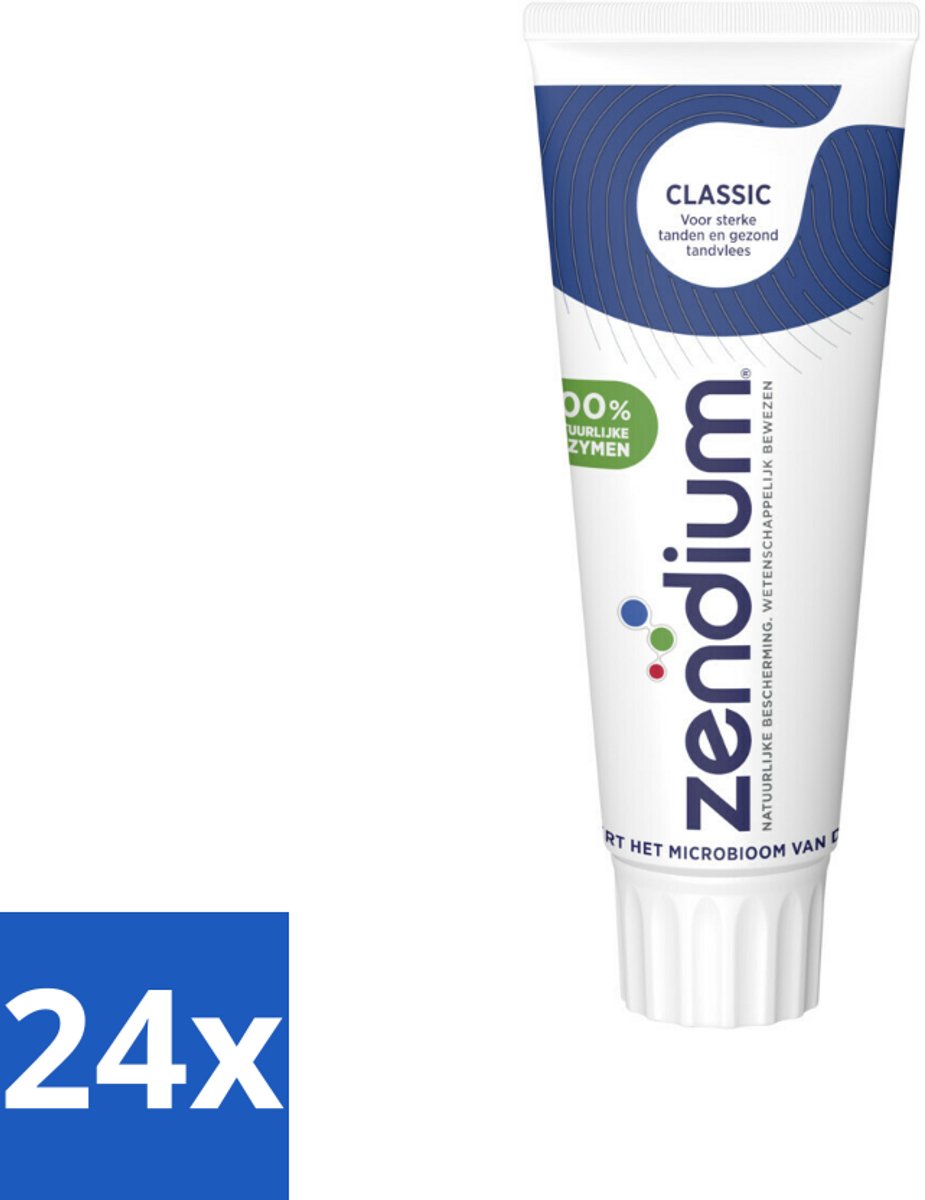 24 x Zendium Tandpasta Classic 75 ml - Tandpasta - Natuurlijke Enzymen - Gezond Microbioom - Fluoride - Gaatjes