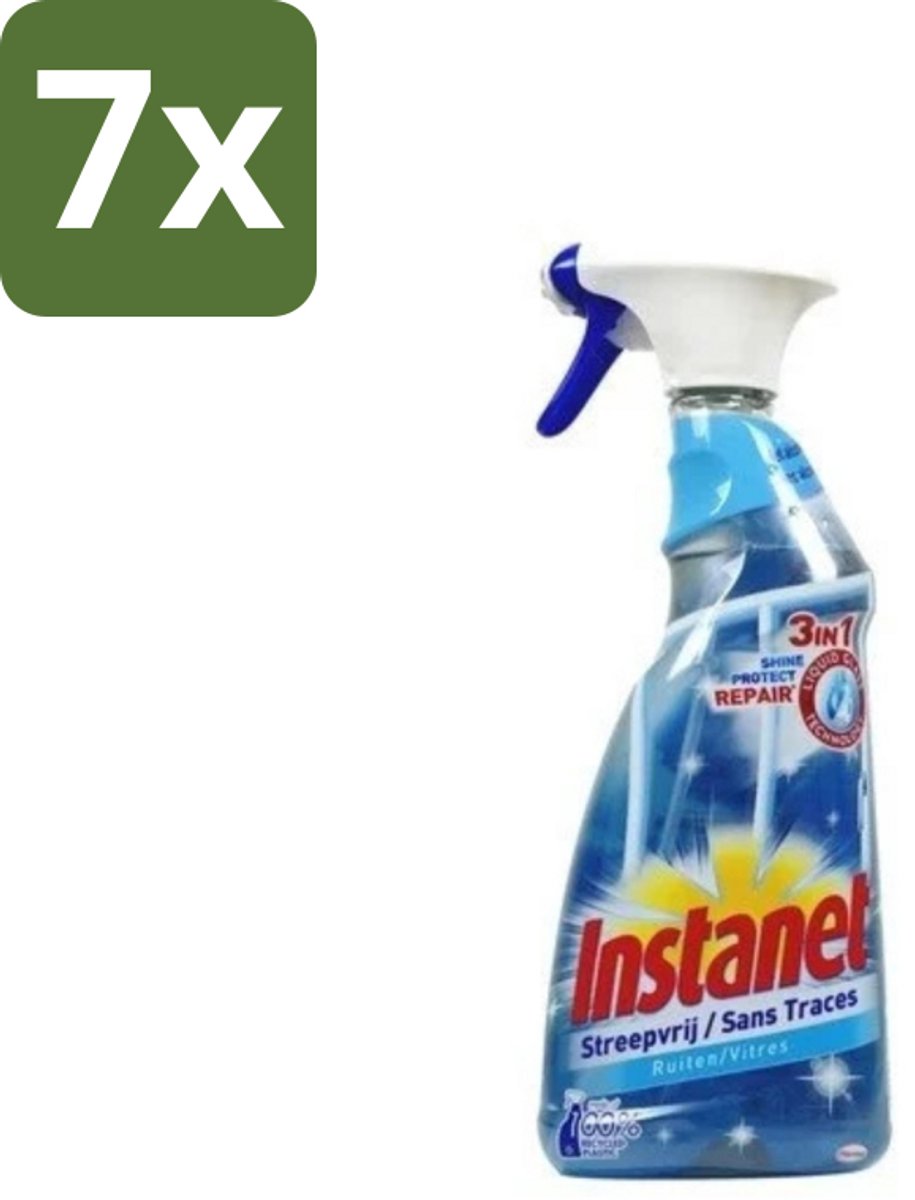 7 x Instanet - Ruitenreiniger - Streepvrij - 3in1 Spray - 725 ml - Ruitenreiniger - Streepvrije Ruiten - Ruiten Reinigen - Ruiten Reinigingsalcohol - 3-in-1 Ruitenreiniger