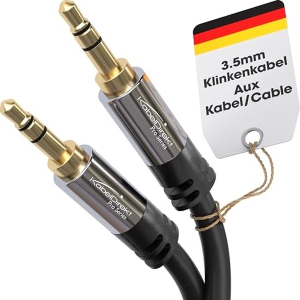3.5 mm Aux Kabel - Hoogwaardige Audio Kabel met Shatterproof Metalen Stekkers - 2 Meter - Compatibel met Telefoon, PC, Laptop en HiFi