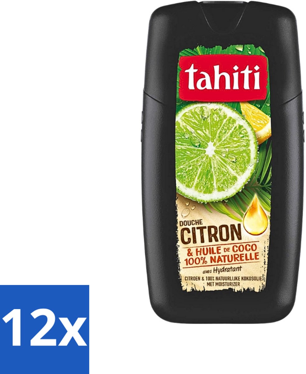 12 x Tahiti - Douchegel - Citroen & Kokosolie - Hydraterend - 250 ml - Douchegel - Citroen - Kokosolie - Hydraterend - Verzorgend