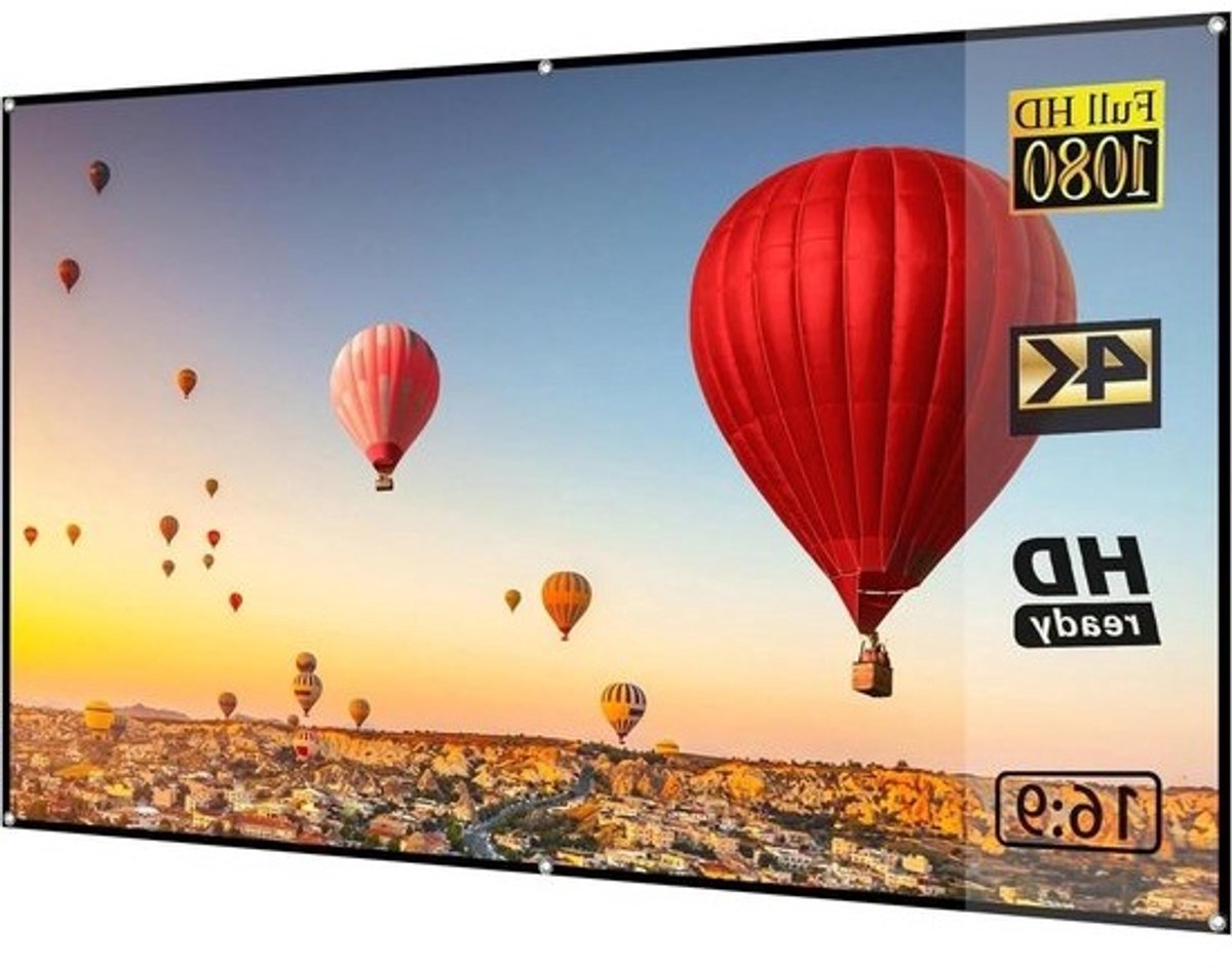 Draagbaar 72 inch HD Projectiescherm 16:9 Opvouwbaar voor Buiten en Thuisbioscoop