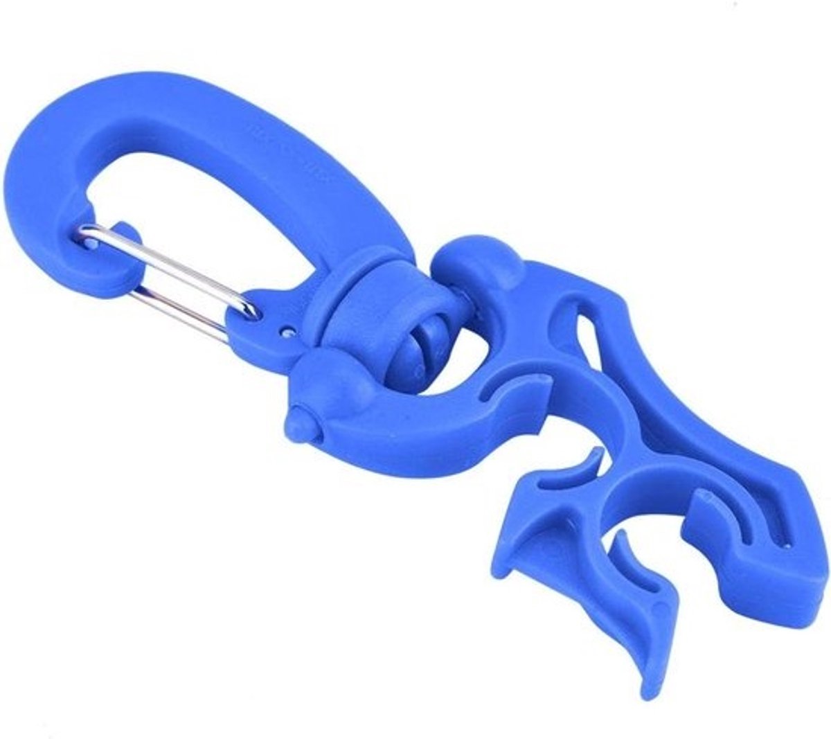 Duikslanghouder Clip - BCD Accessoire - Stabiliseren Slangen - Dubbele Slang Bevestiging - 10 cm Lengte - Blauw
