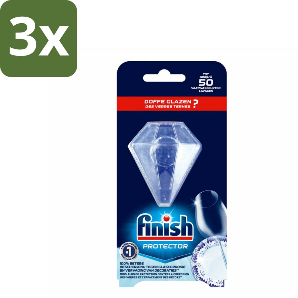 3 x Finish Glans Protector - Glasbescherming - Serviesbescherming - Corrosiebestendig - Glansbehoud - Vaatbescherming
