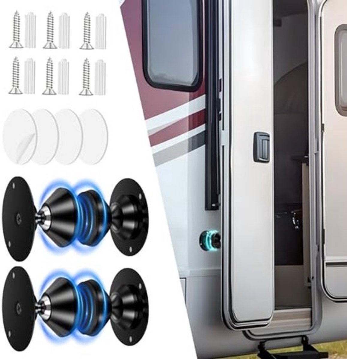 Deurstop voor camper - 2 Pack Magnetische Deurhouders - Duurzaam en Stil