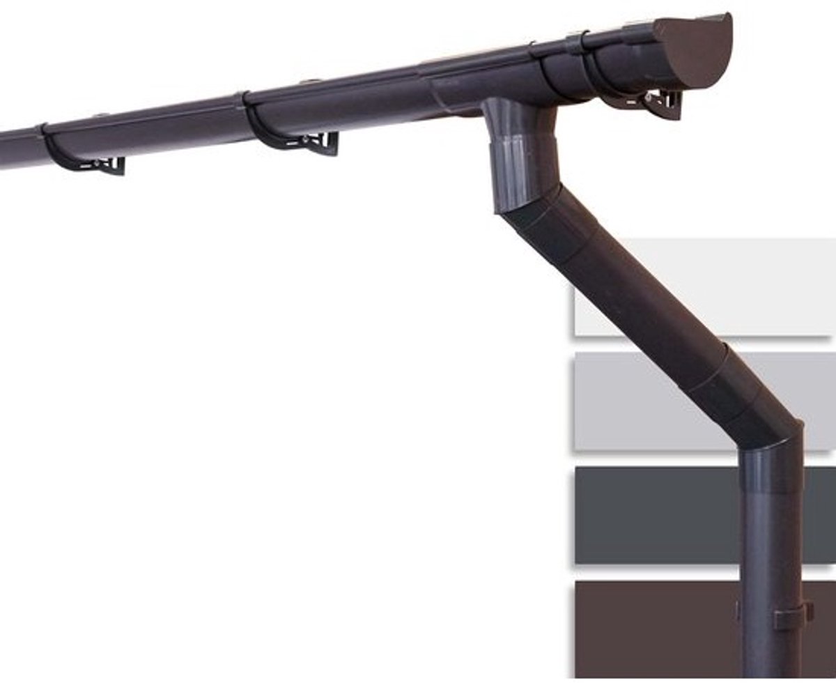Halfronde Dakgoot Set voor Terras en Carport 100mm 3m Donkerbruin