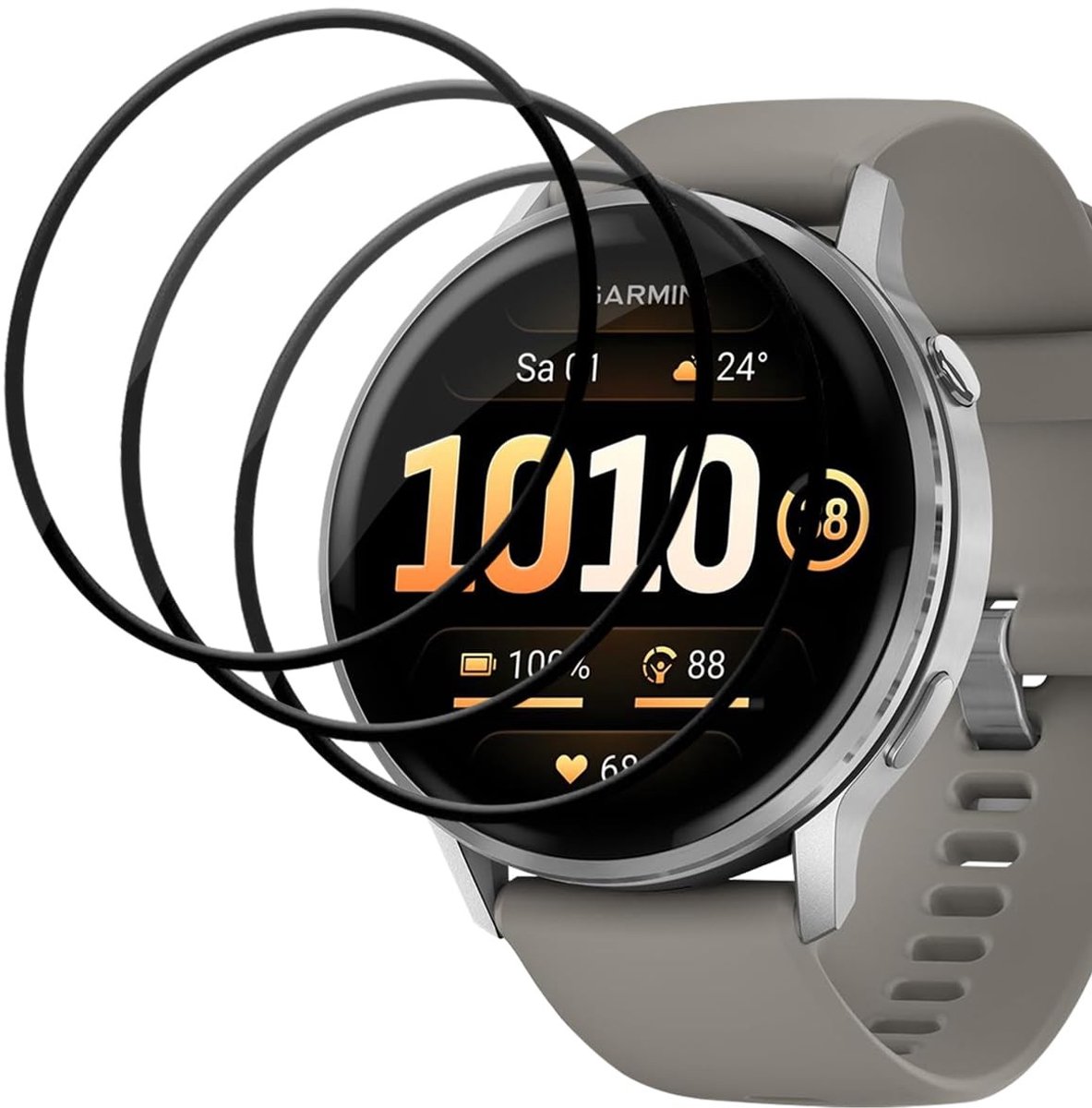 Elzusha - Tempered Glass Screen Protector voor Smartwatch, 3 Stuks