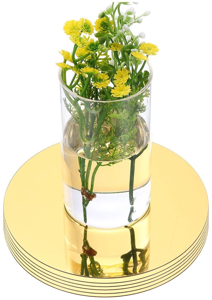 Elzusha - Spiegel Ronde Tafeldecoratie - Zelfklevend Acryl voor Bruiloft en Party