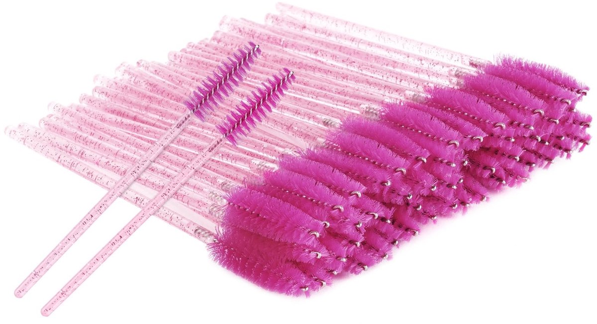 Elzusha - 50 Stuks Wegwerp Wimperborstels voor Make-up