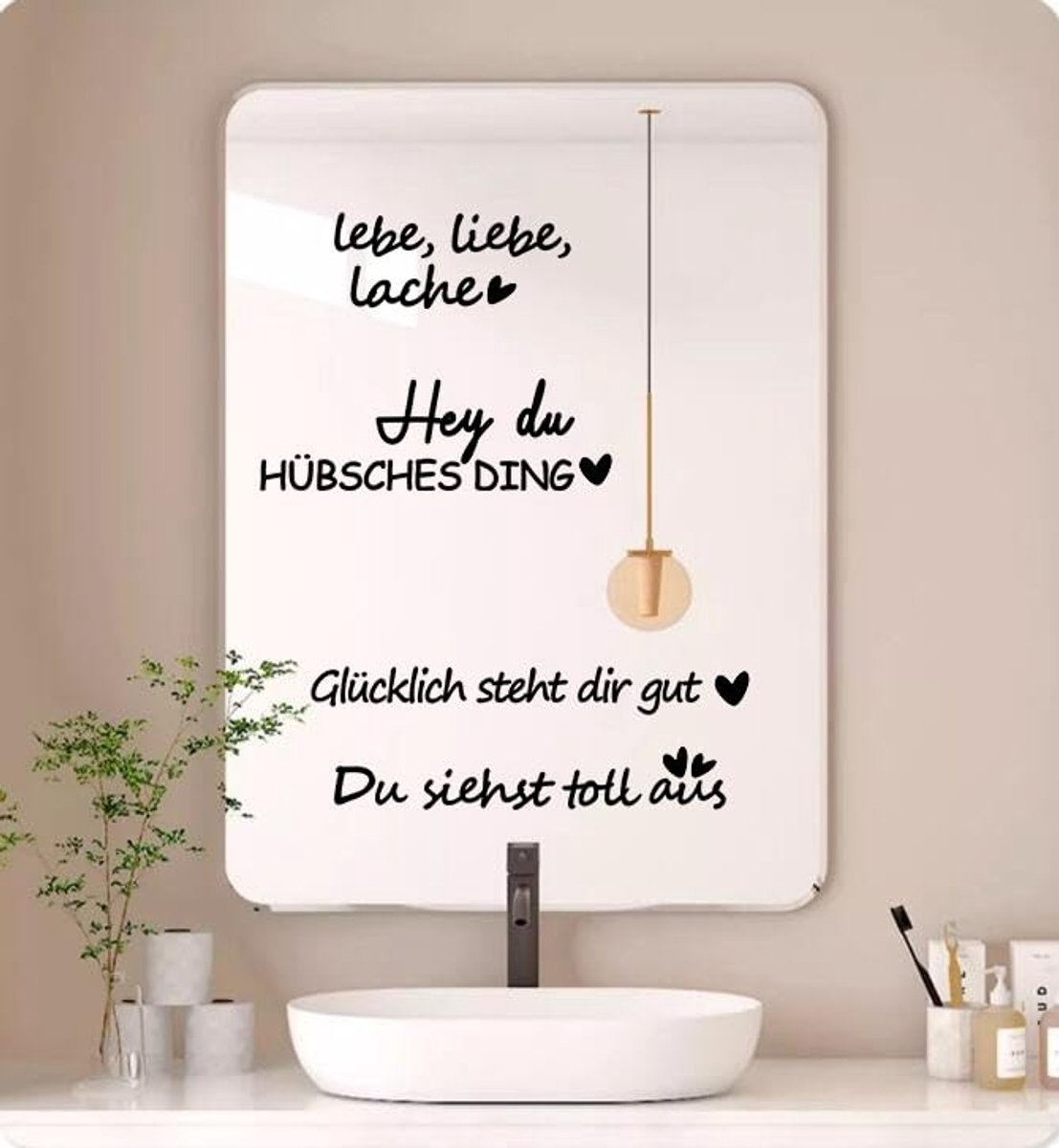 Elzusha - Set van 2 Spiegelstickers met Motivational Quotes