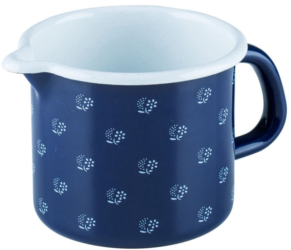 Elzusha - Beugelpannetje - Emaillen - Ø 9 cm - Blauw