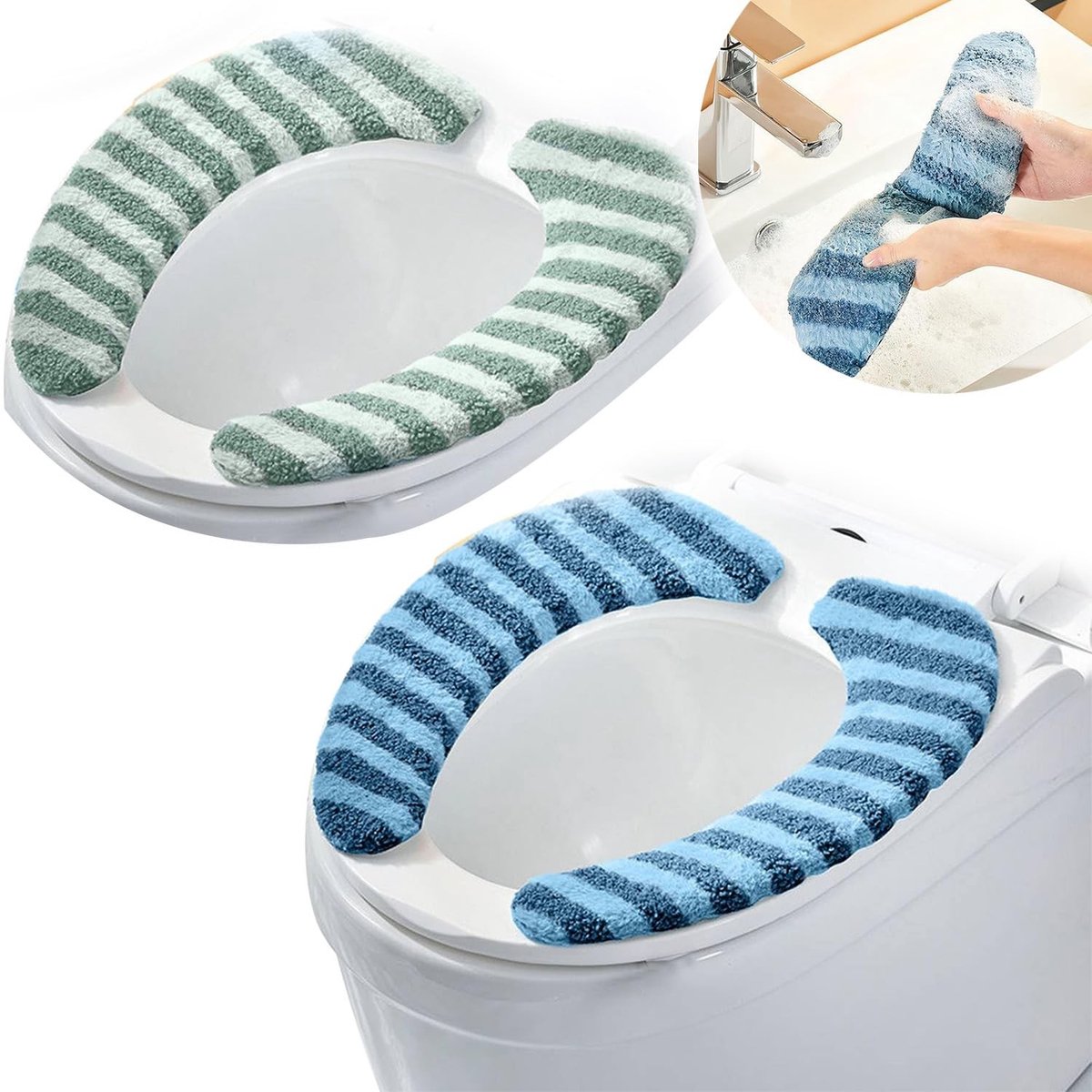 Elzusha - Wasbare Warmte Toiletzitting Deksel van Pluche