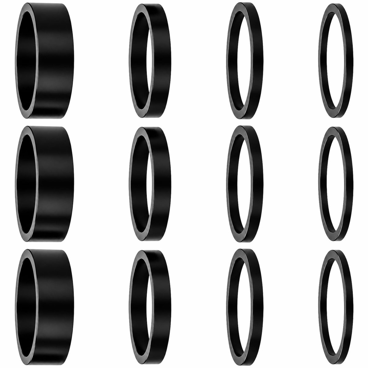 Elzusha - Fietsstuurpen Spacer Set van 12 Stuks - Aluminium Afstandhouders voor Racefiets