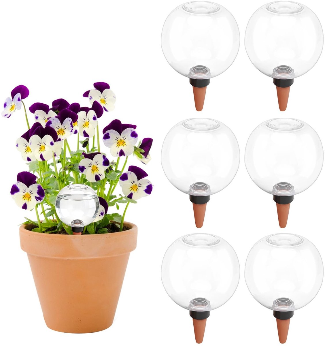Elzusha - 6 Stuks Zelfbewateringsballen voor Planten met 500 ml Capaciteit
