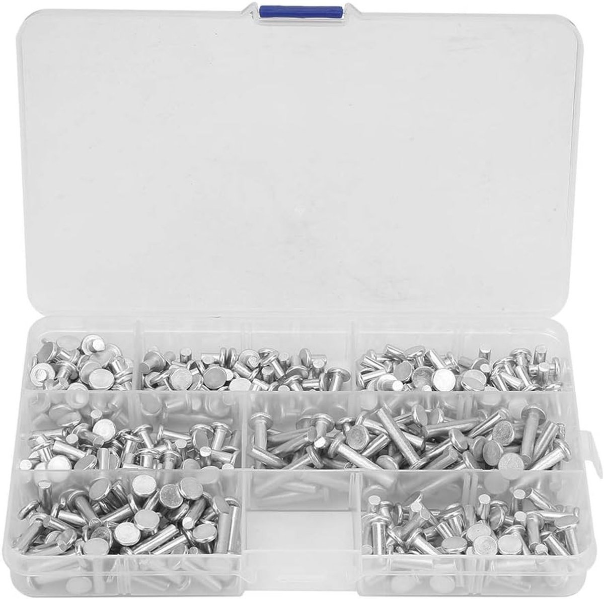 350 Stuks Platte Kop Blindklinknagels M4 Set - Aluminium Klinknagels voor Huishoudelijk en Automotive Gebruik - Lengtes 4/6/8/10/12/16/20mm
