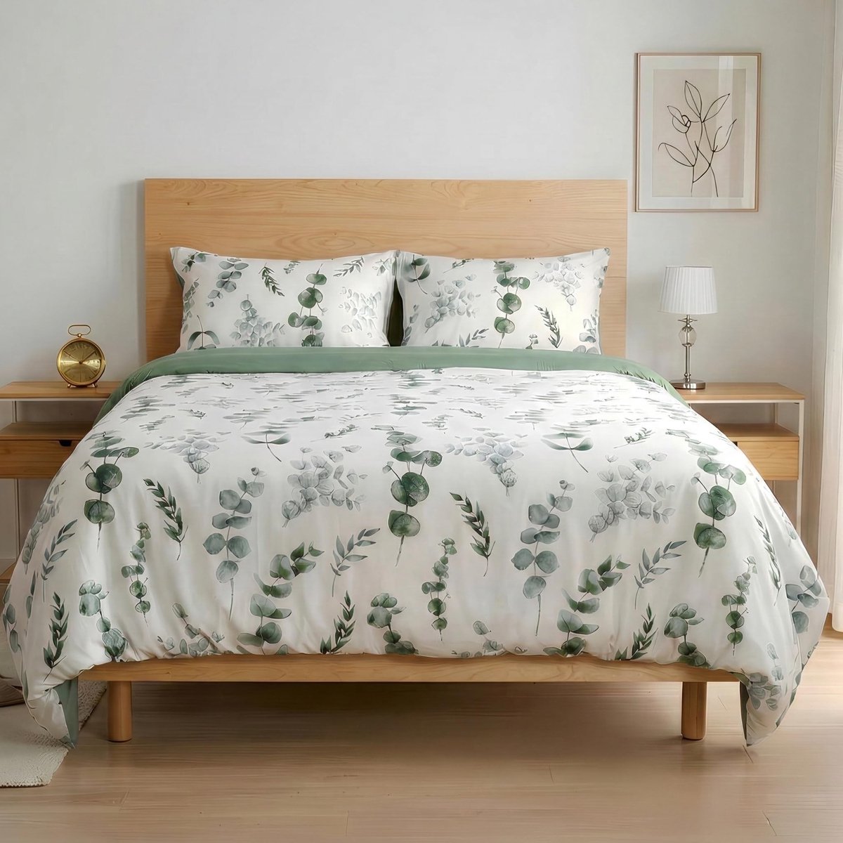 Elzusha - Bedlinnen Set 4 Delig voor 135 cm Bedden - Eucalyptus Kleur