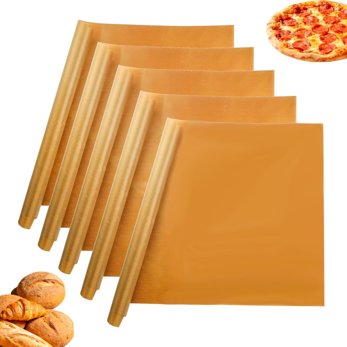Elzusha - Duurzame Bakfolie & Grillmat Set van 5 - Herbruikbaar voor Oven en Grill