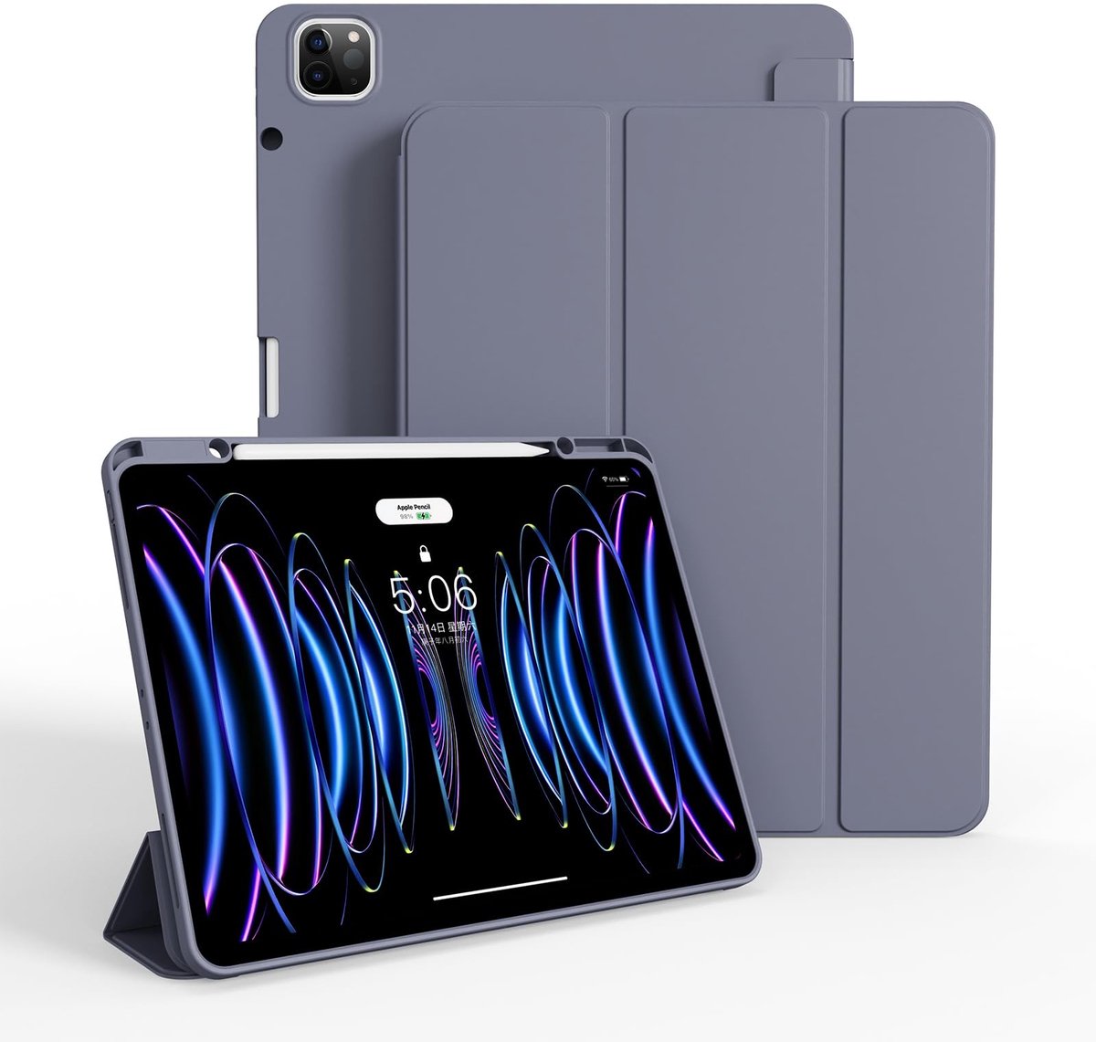 Elzusha - Ultra Dunne Case voor iPad Air 13 inch / Pro 12.9 inch - Met Penhouder en Auto Sleep/Wake Functie