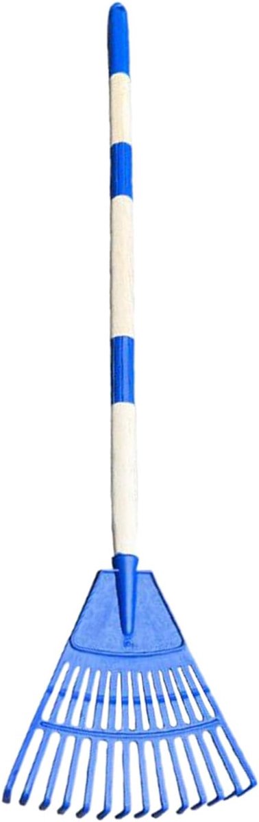 Waaier hark - Bladhark tuingereedschap - Gazon opruimen - Ergonomische steel - 50 centimeter breed - Blauw